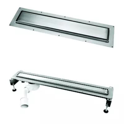 Iebūvējams grīdas trapa komplekts  (divpusējs vāks: nerūsējošais  tērauds / flīze) CD800-B-NT