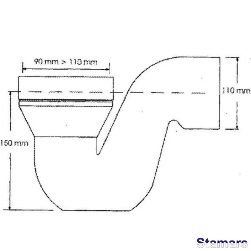 WC pieslēgums 90°
