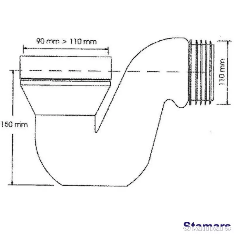 WC pieslēgums 90°