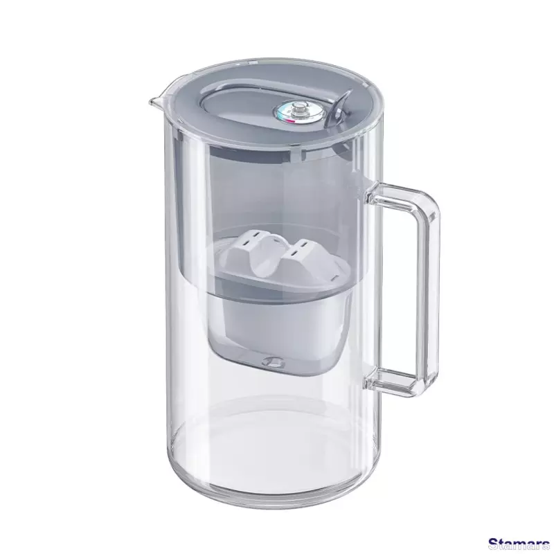 AQUAPHOR Stikla ūdens filtrēšanas krūze Glass Maxfor+, Pelēks