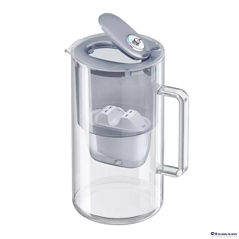AQUAPHOR Stikla ūdens filtrēšanas krūze Glass Maxfor+, Pelēks